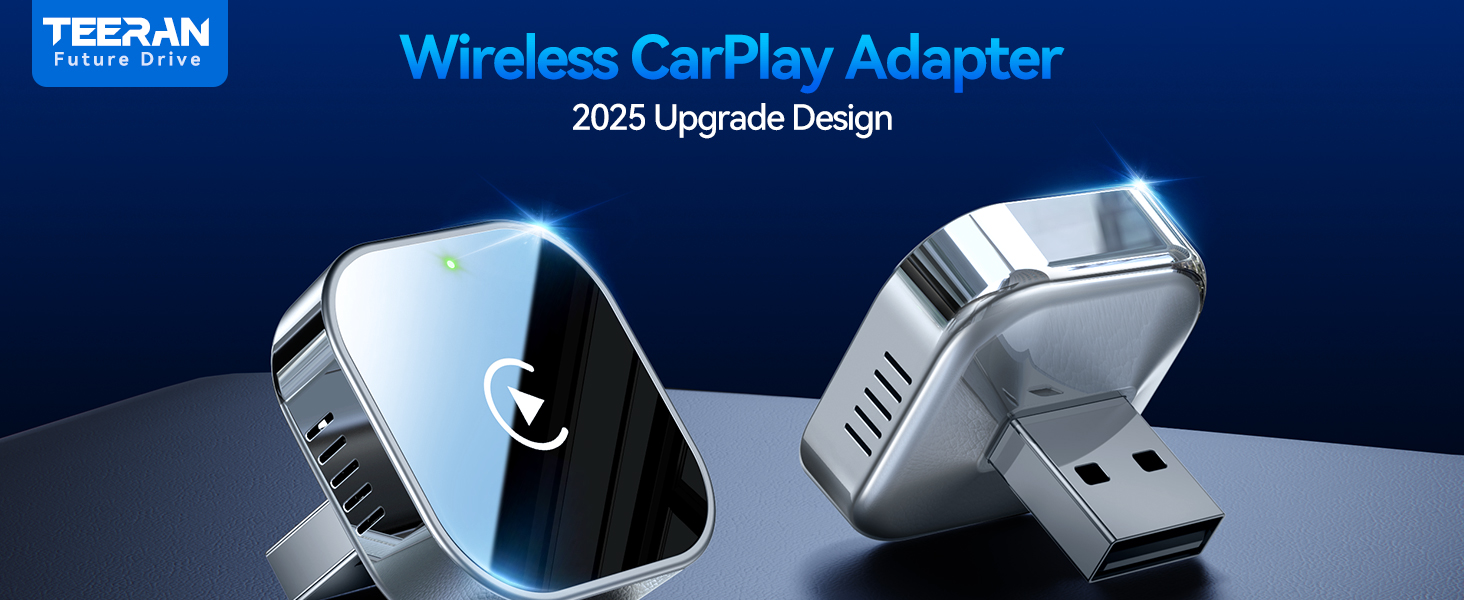 Teeran 2-in-1 Wireless CarPlay & Android Auto Adapter,Convert Wired to Wireless CarPlay Adapter,No Delay and Stable Control Mini Size with Extension Cable USB-C&Type-C,Supports 1000+ Car's Model Use Visit the Teeran Store - Image 3