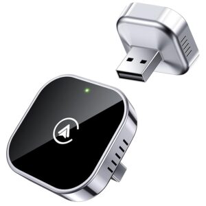 Teeran 2-in-1 Wireless CarPlay & Android Auto Adapter,Convert Wired to Wireless CarPlay Adapter,No Delay and Stable Control Mini Size with Extension Cable USB-C&Type-C,Supports 1000+ Car's Model Use Visit the Teeran Store